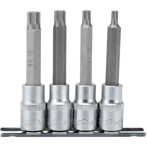 Draper 1/2" Sq. Dr. Spline Socket Bit Set (4 piece) (16350)