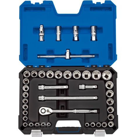 Draper 1/2" Square Drive 41-Piece Combined Socket Set with Metric and AF Sizes (Model 16467)