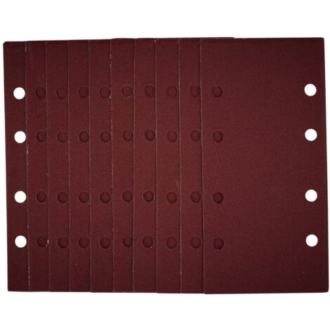 Draper 1/3 Sheet Sanding Sheets with Hook and Loop, 93 x 190mm, 120 Grit, Pack of 10