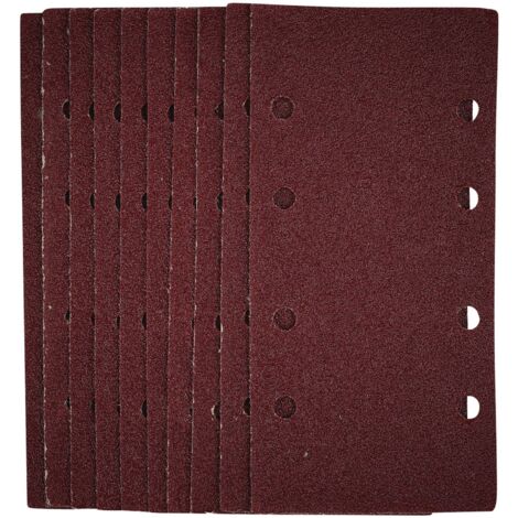 Draper 1/3 Sheet Sanding Sheets with Hook and Loop, 93 x 190mm, 40 Grit, Pack of 10