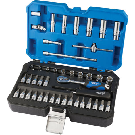 Draper 1/4 Inch Square Drive Metric Socket Set – 44 Pieces (Model 16446)
