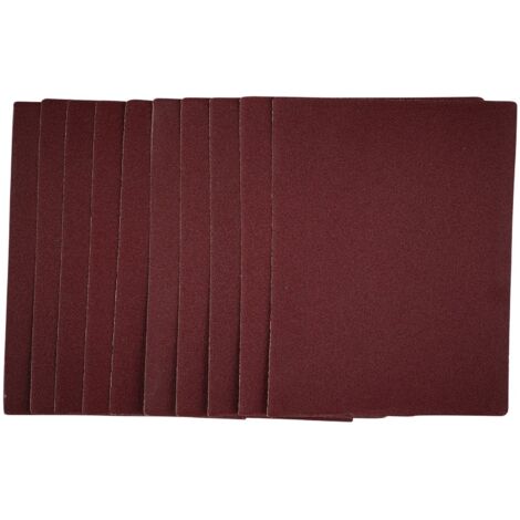 Draper 1/4 Sheet Sanding Sheets, 115 x 150mm, 120 Grit, Pack of 10