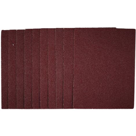 Draper 1/4 Sheet Sanding Sheets, 115 x 150mm, 40 Grit, Pack of 10