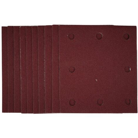Draper 1/4 Sheet Sanding Sheets with Hook and Loop, 115 x 105mm, 120 Grit, Pack of 10