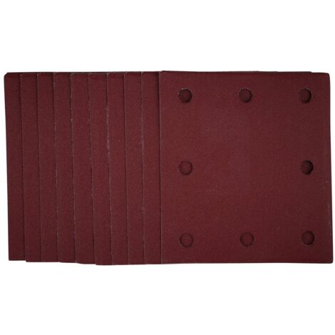 Draper 1/4 Sheet Sanding Sheets with Hook and Loop, 115 x 105mm, 240 Grit, Pack of 10