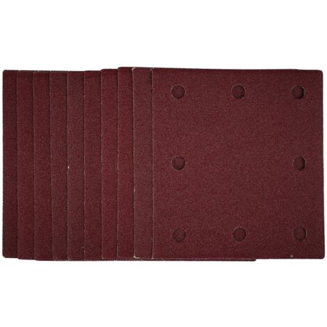 Draper 1/4 Sheet Sanding Sheets with Hook and Loop, 115 x 105mm, 80 Grit, Pack of 10