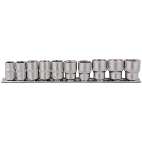 Draper 10-Piece 3/8" Square Drive Socket Set on Metal Rail