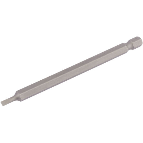 Draper 100mm (3.0mm) Plain Slot E-Shank Insert Bit with 1/4" Hex Drive, 3mm Width, 100mm Length