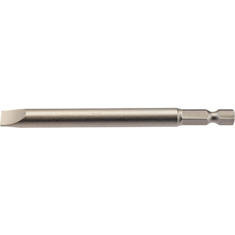 Draper 100mm (8.0mm) P-Slot Screwdriver Bit with 1/4" Hex Shank – Plain Slot E-Shank Insert Bit
