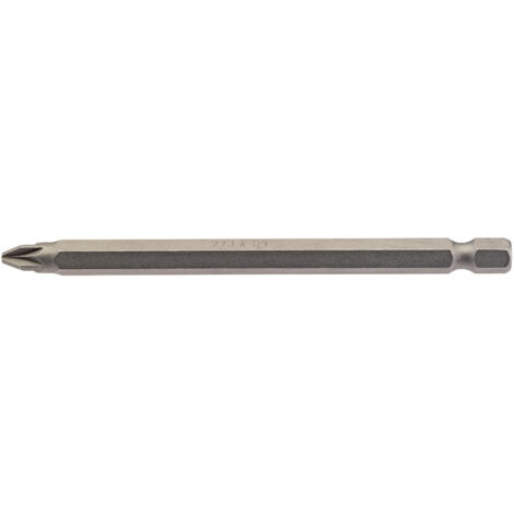 Draper 100mm No. 2 Phillips Pozidriv Screwdriver Bit with 1/4" Hex Shank, Type E, for Precision Screwdriving