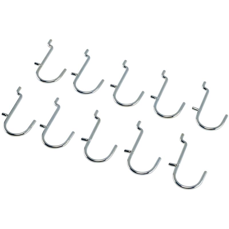 Draper - Metal J-Hooks for Back Panel/Pegboard (Pack of 10) (10218)