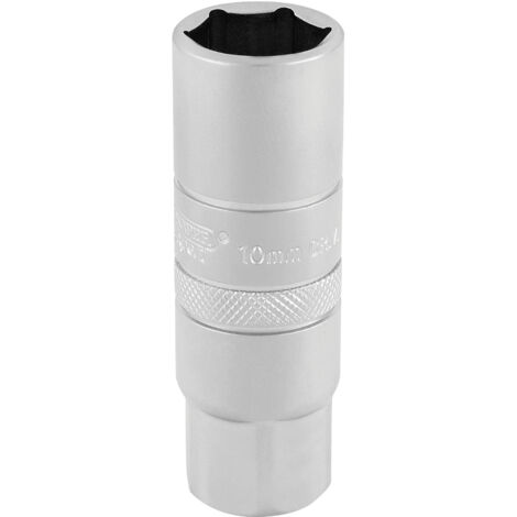 Draper 10mm Spark Plug Socket with 3/8" Drive – Micro Satin Chrome Finish, Model 16775