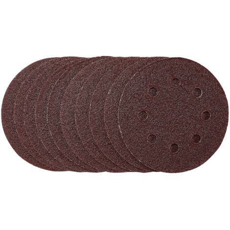 Draper 115mm Sanding Discs, 40 Grit, Hook & Loop, Pack of 10