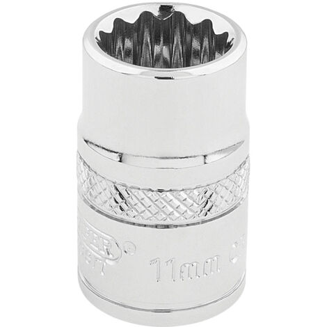 Draper 11mm 12-Point 3/8" Square Drive Hi-Torq® Socket (Polished Chrome, Model 32771)