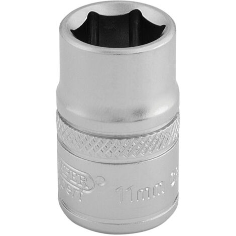 Draper 11mm 6-Point 3/8" Drive Metric Socket in Micro Satin Chrome Finish (Part No. 16536)