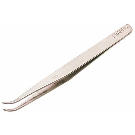 Draper 120mm Fine Point Curved Tweezers (19672)