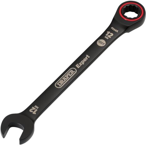 Draper 12.0MM RATCHETING SPANNER 03883 HI-TORQÂ® Metric Ratchet Combination Spanners, Black