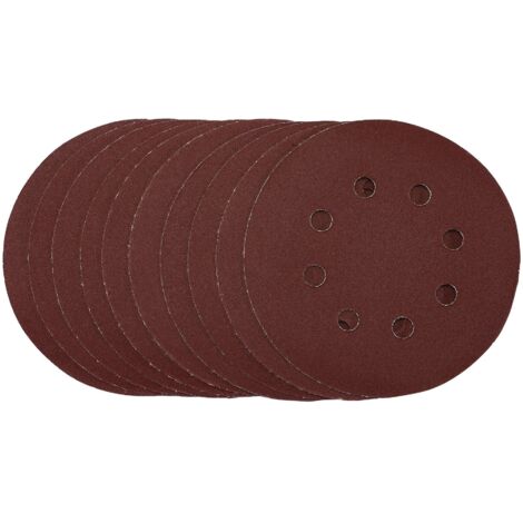 Draper 125mm Hook & Loop Sanding Discs, 240 Grit, Pack of 10