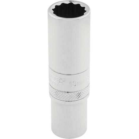 Draper 12mm Deep 12-Point Socket, 3/8" Drive, Metric, Polished Chrome Finish, Model 32822