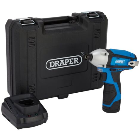Draper 12V Impact Driver Kit with 1/4" Hex, Includes 1.5Ah Battery and Fast Charger