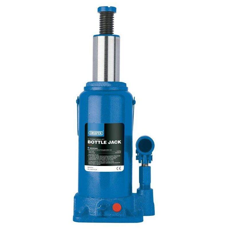 Draper - High Lift Hydraulic Bottle Jack (10 Tonne) (13117)