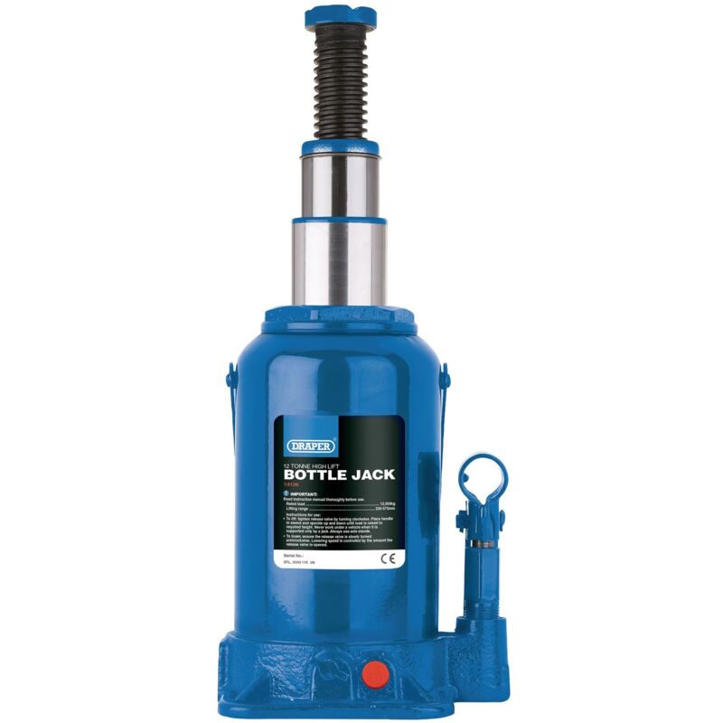Draper - High Lift Hydraulic Bottle Jack (12 Tonne) (13126)