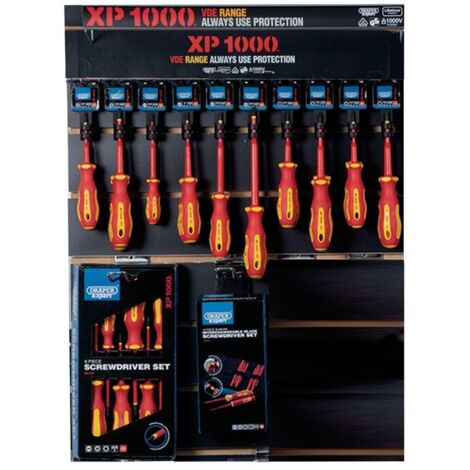 Draper 14331 XP1000 VDE Screwdriver Profile for Slat Wall and Toolbar (34 Piece)
