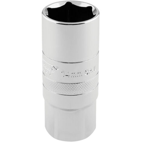 Draper 14mm Spark Plug Socket with 1/2" Square Drive, 6-Point, Polished Chrome, Model 16780