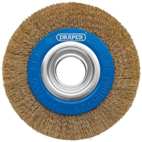 Draper 150mm Brassed Steel Bench Grinder Wire Wheel Brush - Model 08066