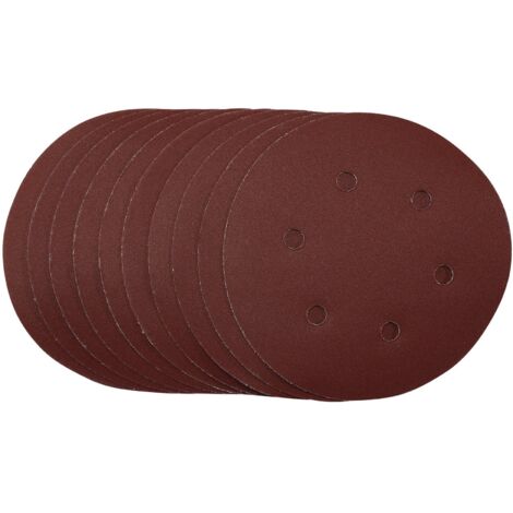 Draper 150mm Hook & Loop Sanding Discs – 240 Grit, Pack of 10