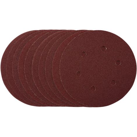 Draper 150mm Hook & Loop Sanding Discs – 80 Grit, Pack of 10