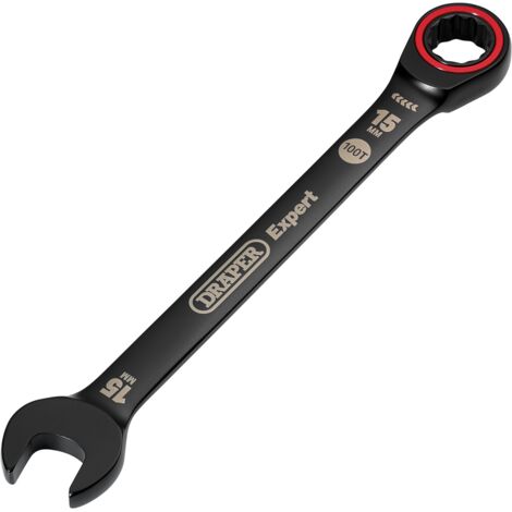 Draper 15.0MM RATCHETING SPANNER 03888 HI-TORQÂ® Metric Ratchet Combination Spanners, Black