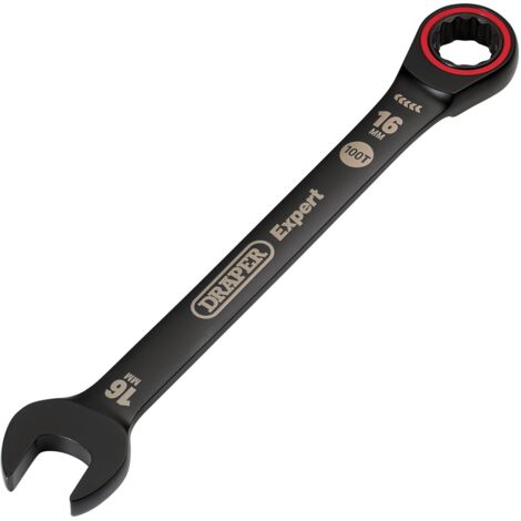 Draper 16.0MM RATCHETING SPANNER 03889 HI-TORQÂ® Metric Ratchet Combination Spanners, Black