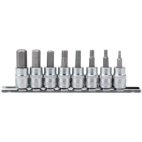 Draper 16285 - Set di punte a bussola esagonali, attacco quadro da 3/8", 48 mm