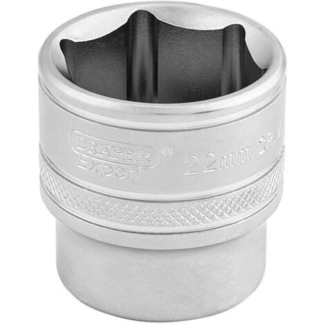 Draper 16547 - Chiave a bussola metrica a 6 punti, attacco quadro da 3/8", misura 22 mm, blu