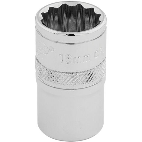 Draper 16mm 1/2" Drive Hi-Torq® 12-Point Socket in Polished Chrome, 1/2" Square Drive, Model 33160