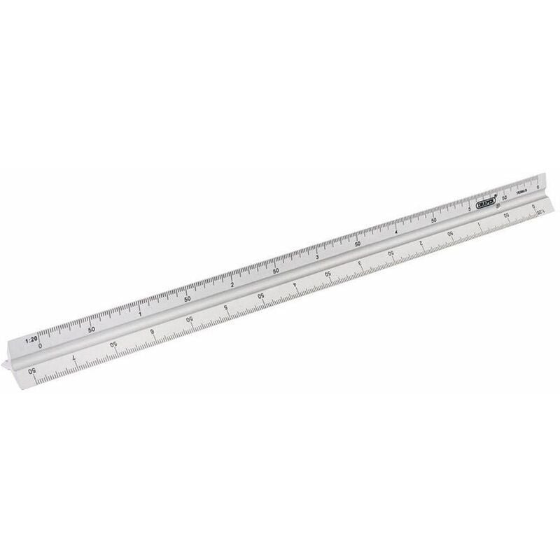 Aluminium Triangle Scale Rule (300mm) (17686) - Draper