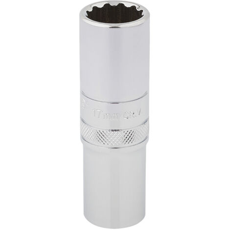 Draper 17mm 1/2 Inch Drive Hi-Torq® 12-Point Deep Socket in Polished Chrome (Model 33735)