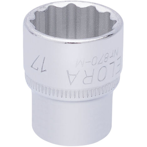 Draper 17mm Bi-Hexagon Socket for 3/8" Drive – Metric Square Drive Socket, Model 25937