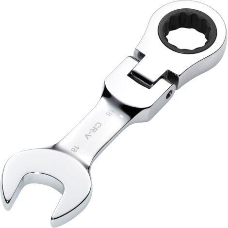 Draper 18MM STUBBY FLEX RACT. SPANNER 27979 27979 HI-TORQ® Metric Stubby Flexible Head Ratchet Combination Spanner
