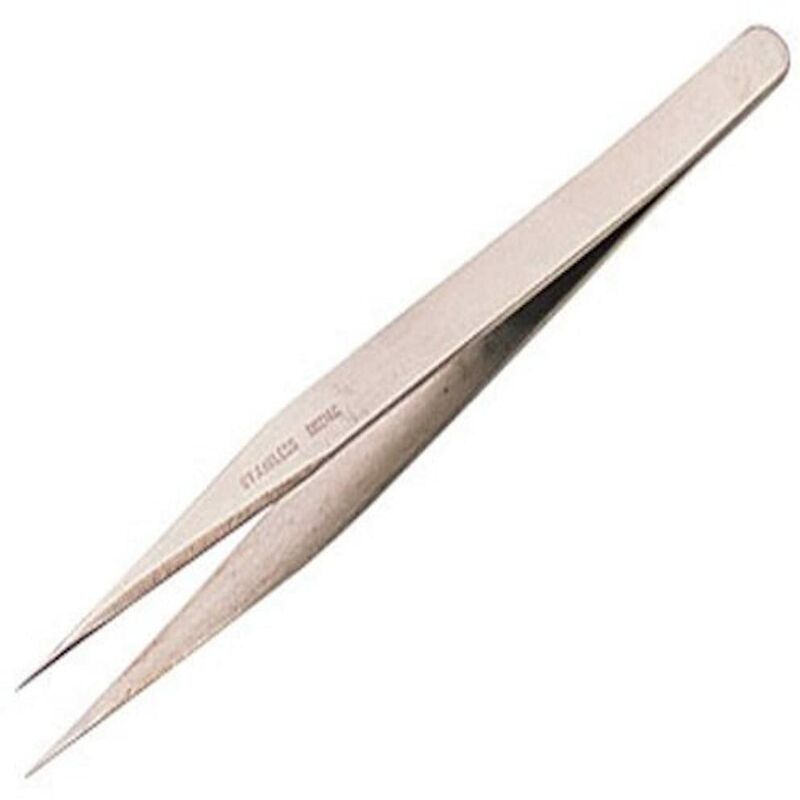 Image of 19670 - Pinzette a punta fine in acciaio inox, lunghezza 12 cm - Draper