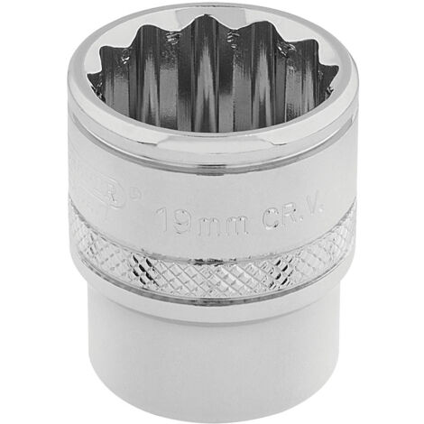 Draper 19mm 12-Point Hi-Torq® Square Drive Socket (3/8") Drive, Polished Chrome, Model 32797
