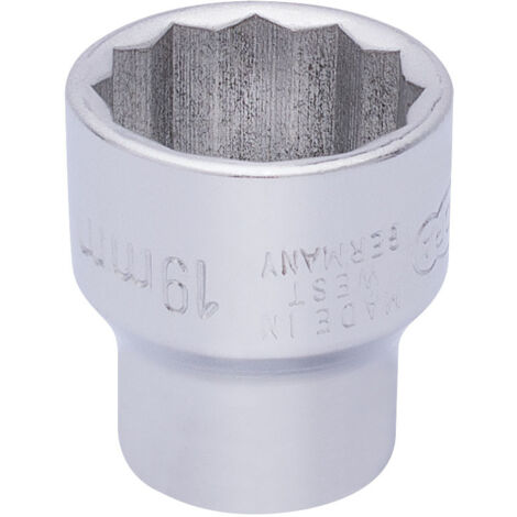 Draper 19mm Bi-Hexagon Socket for 3/8" Drive – Metric Square Drive Elora Bi-Hexagon Socket Model 25953