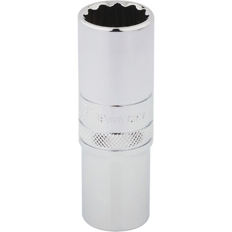 Draper 19mm Deep Socket for 1/2" Square Drive – Metric Polished Chrome Deep Socket (Part No. 33772)