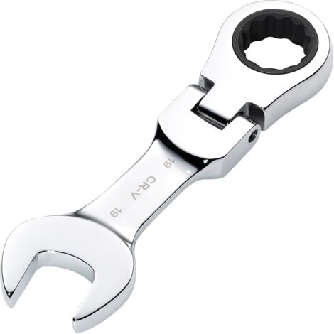 Draper 19MM STUBBY FLEX RACT. SPANNER 27981 27981 HI-TORQ® Metric Stubby Flexible Head Ratchet Combination Spanner