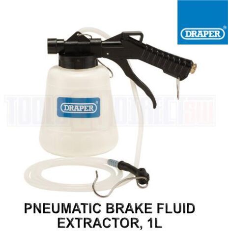Draper 1L Pneumatic Brake and Clutch Fluid Extractor for Brake Bleeding – Suitable for Cars, Vans, and Trucks (Model 22113)