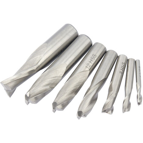 Draper 2-Flute HSS End Mill Set (4-16mm Diameter) for Mini Milling and Drilling Machines, 350W Variable Speed