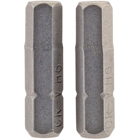 Draper 2-Piece 25mm Long 6mm Hexagon Shank Insert Bits (63998) – 1/4" Hexagonal Drive