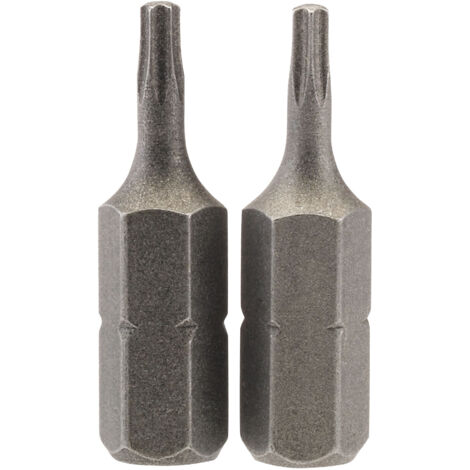 Draper 2-Piece 25mm T8 Security Torx® (TX-STAR®) E-Shank Insert Bits – 1/4" Hex Drive