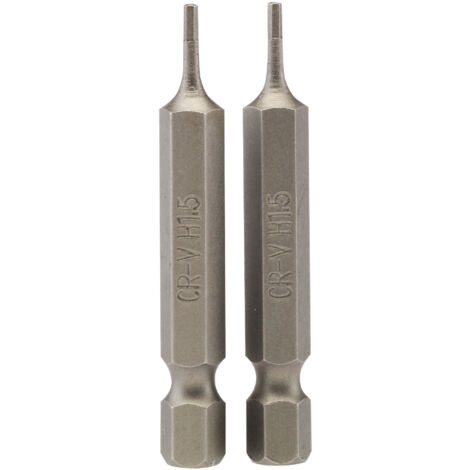 Draper 2-Piece 50mm Long 1.5mm Hexagonal Insert Bits with 1/4" Hex Shank